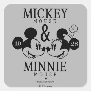 Sticker Carré Mickey & Minnie Depuis 1928