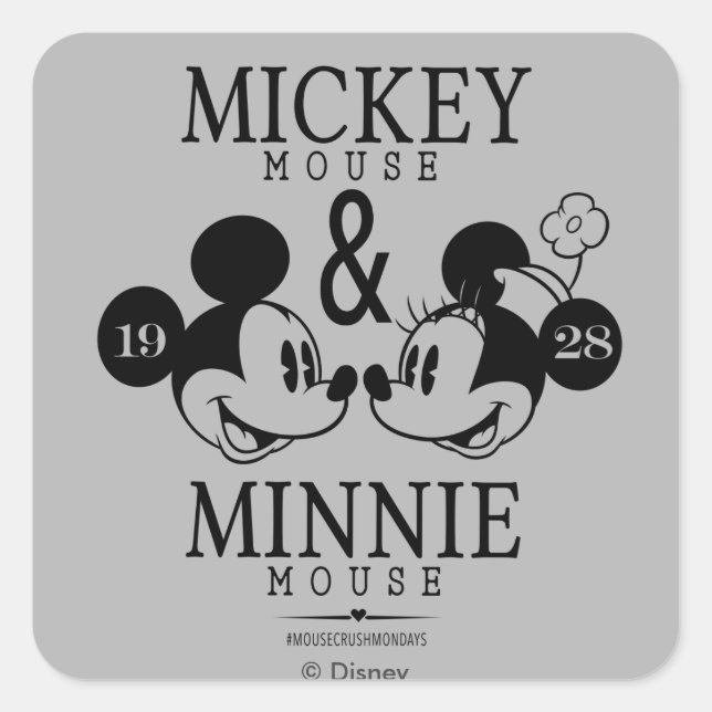 Sticker Carré Mickey & Minnie | Est. 1928 (Devant)