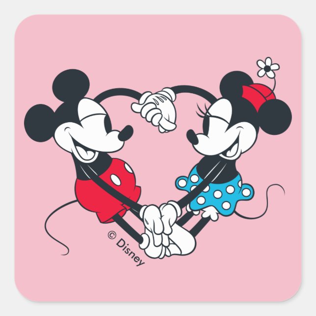 Sticker Carré Mickey & Minnie | Objectifs de relation (Devant)