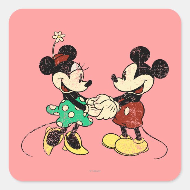 Sticker Carré Mickey & Minnie | VINTAGE (Devant)