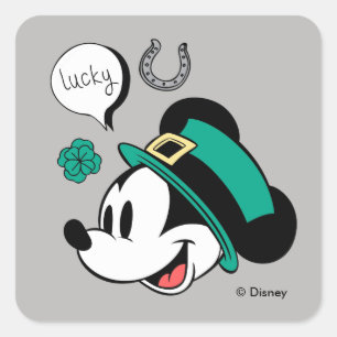 Sticker Carré Mickey Mouse Chanceux toi