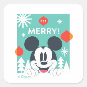 Sticker Carré Mickey Mouse Faites la fête !