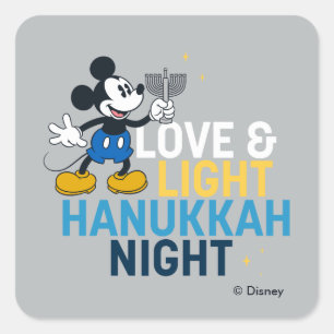 Sticker Carré Mickey Mouse Love & Light Hanoukka Night