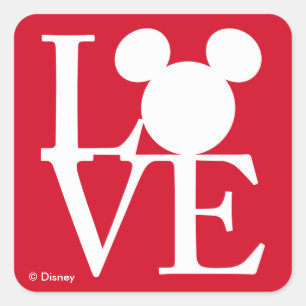 Sticker Carré Mickey Mouse LOVE   Saint Valentin 3