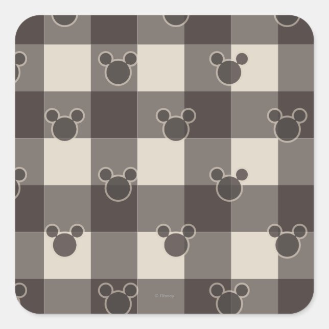 Sticker Carré Mickey Mouse | MOTIF BROWN (Devant)