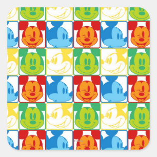 Sticker Carré Mickey Mouse   Pop Art Pattern
