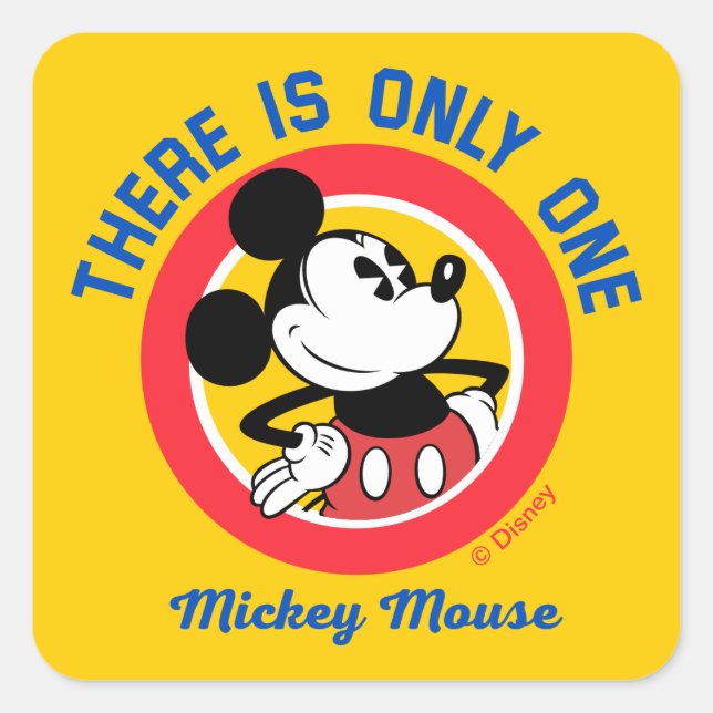 Sticker Carré Mickey Mouse | There is Only One (Devant)