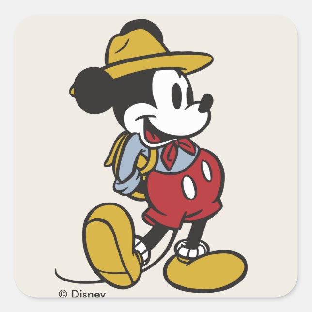 Sticker Carré Mickey Souris| Mickey extérieur (Devant)