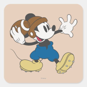 Sticker Carré Mickey sportif Lancer de ballon de football amér