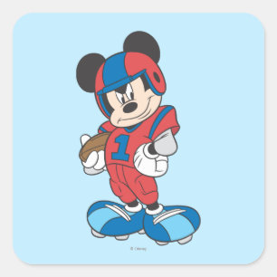Sticker Carré Mickey sportif Pose de football américain