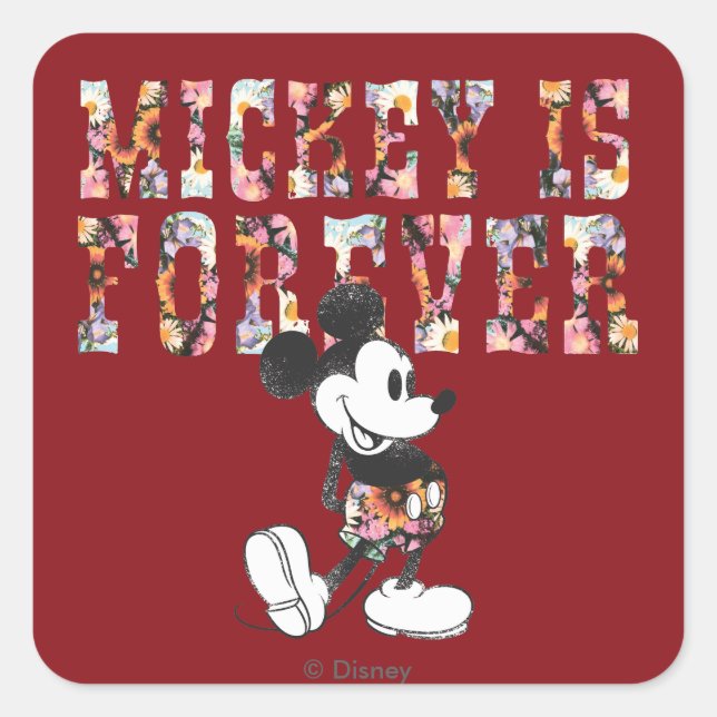 Sticker Carré Mickey tendance | Pour toujours (Devant)