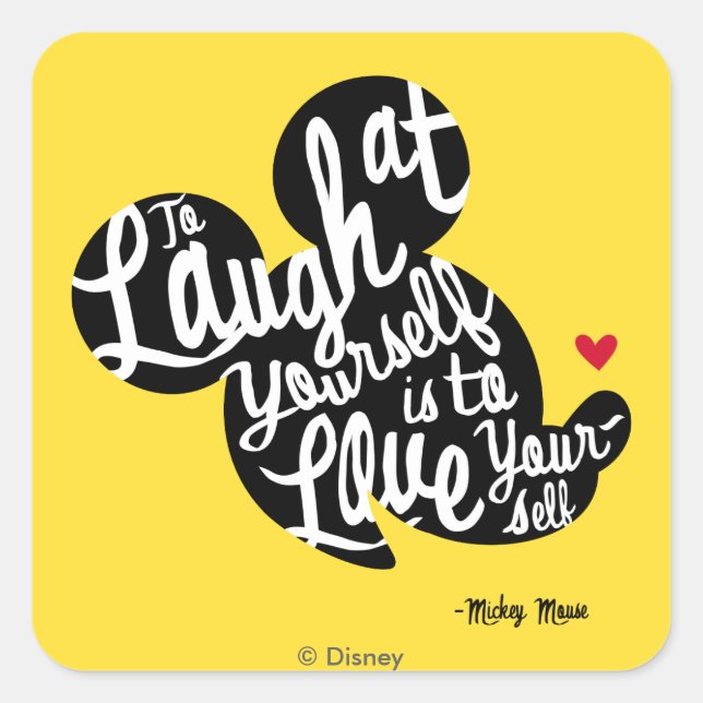 Sticker Carré Mickey tendance | Rire De Vous-Même (Devant)