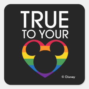Sticker Carré Mickey   True to Your Heart