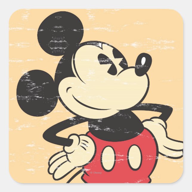 Sticker Carré Mickey vintage (Devant)