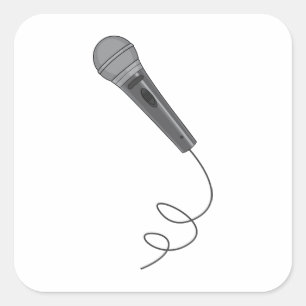 Sticker Carré Microphone Mike ~ Audio Sound Music