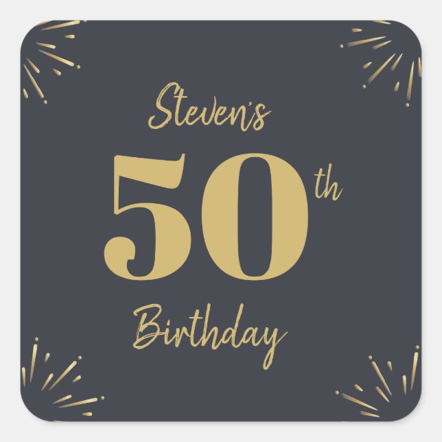 Sticker Carré Midnight Gold Milestone (Devant)