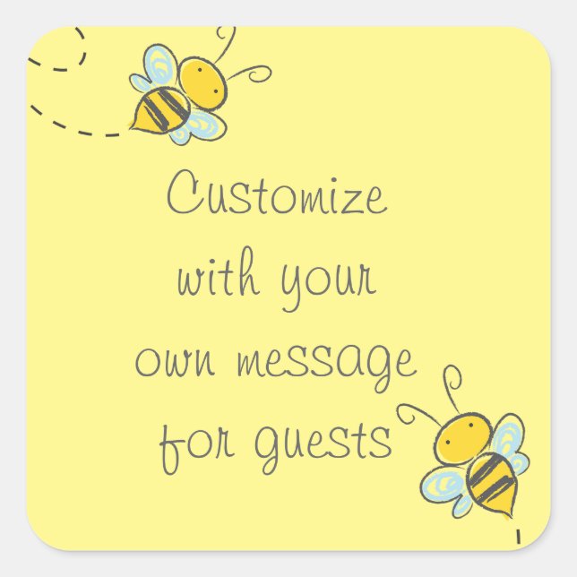 Sticker Carré Miel Bee (Devant)