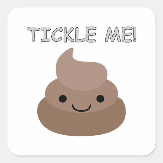 Sticker Carré Mignonne Tickme Poop Emoji (Devant)