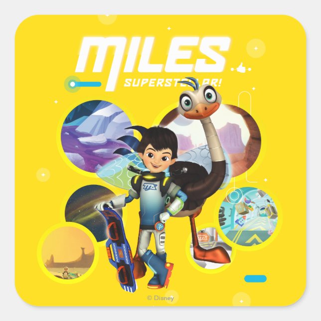 Sticker Carré Miles Superstellar & MERC Robotic Sidekick (Devant)