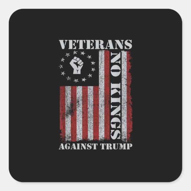 Sticker Carré Military Veterans Protest Flag Patriotic Freedom (Devant)
