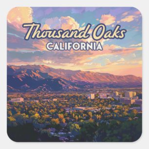 Sticker Carré Mille Oaks Californie Los Angeles Ventura