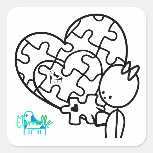 Sticker Carré Million Piece Jigsaw (Devant)