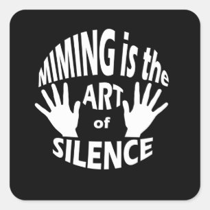 Sticker Carré Mime Pantomime Art du Silence