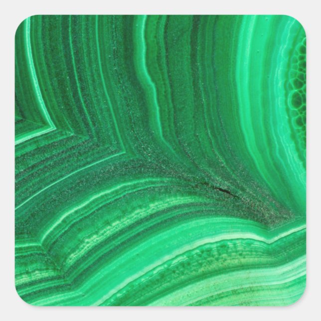 Sticker Carré Minéral malachite vert brillant (Devant)