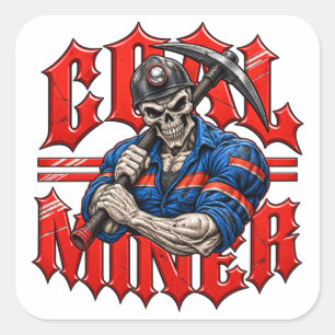 STICKER CARRÉ MINEUR DE CHARBON REAPER