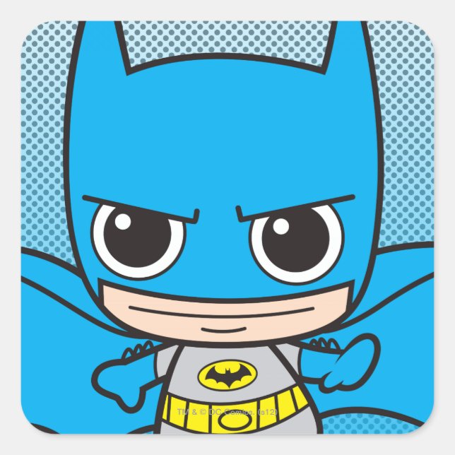 Sticker Carré Mini Batman en cours d'exécution (Devant)
