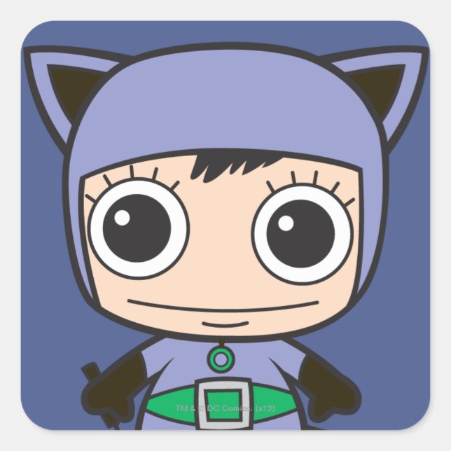 Sticker Carré Mini Femme de chat (Devant)