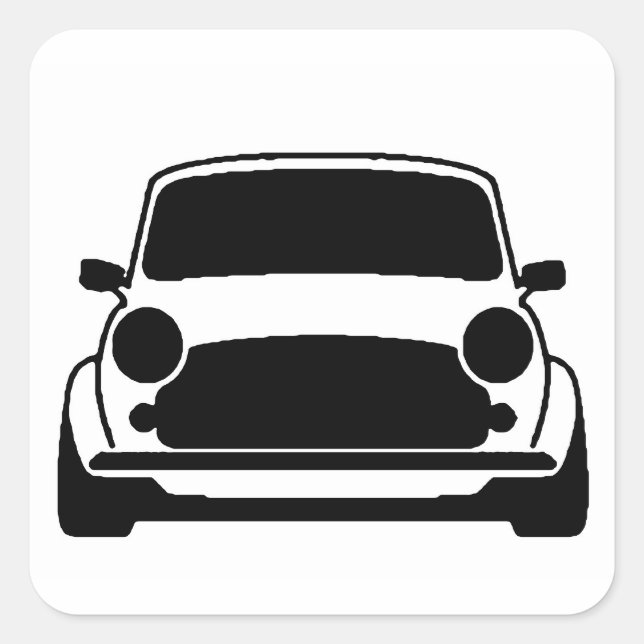 Sticker Carré Mini plat et simple (Devant)