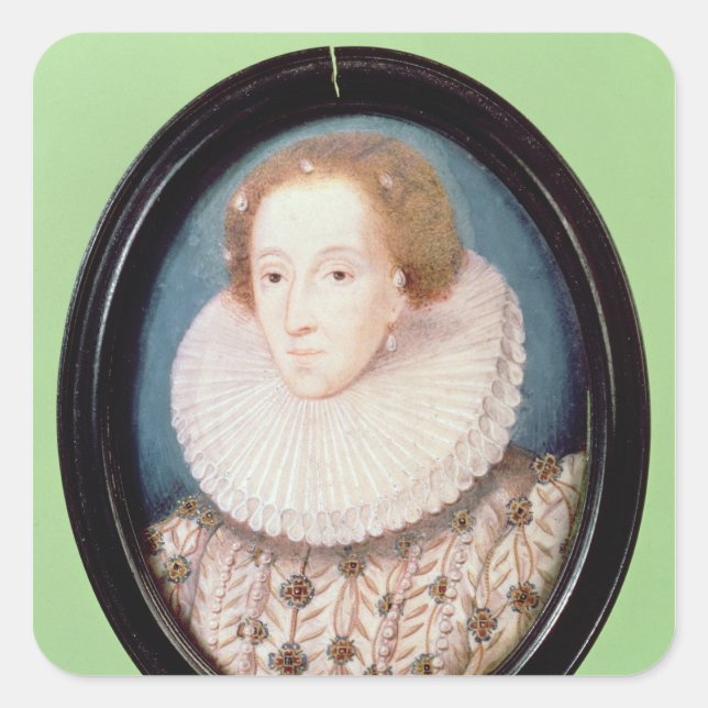 Sticker Carré Miniature de la reine Elizabeth I (Devant)