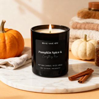 Sticker Carré Minimalist Pumpkin Spice | Custom Black