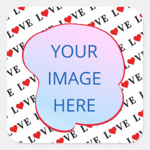 Sticker Carré Minimaliste d'AMOUR blanc