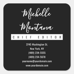 Sticker Carré Minimaliste noir professionnel moderne