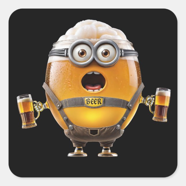 Sticker Carré Minion Oktoberfest (Devant)