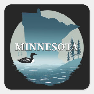 Sticker Carré Minnesota États-Unis d'Amérique