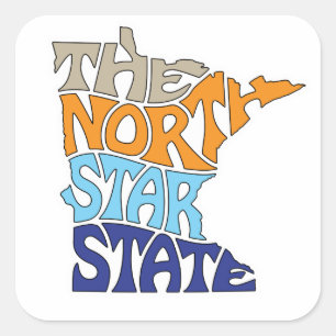 Sticker Carré Minnesota Nickname Word Art