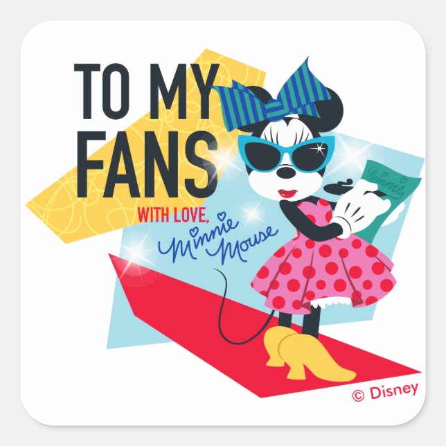 Sticker Carré Minnie | À mes fans avec amour (Devant)
