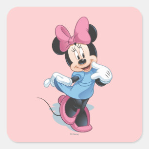 Sticker Carré Minnie bleue Douce