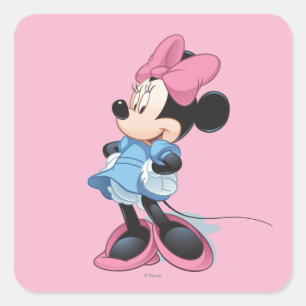 Sticker Carré Minnie bleue Mains sur les hanches