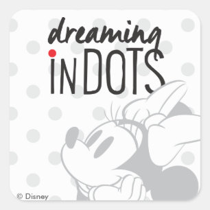 Sticker Carré Minnie branchée   Rêver en pointillés