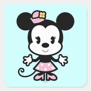 Sticker Carré Minnie classique Dessin animé
