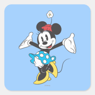 Sticker Carré Minnie classique   Excité