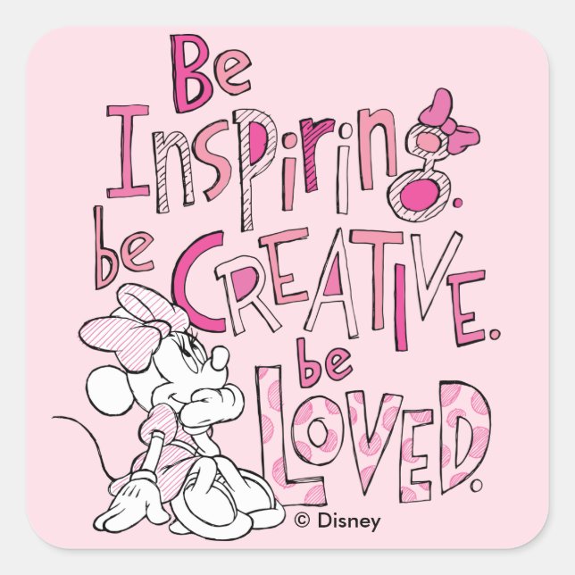 Sticker Carré Minnie | Être inspirant (Devant)