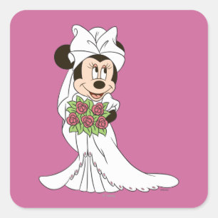 Sticker Carré Minnie   Mariée au Mariage