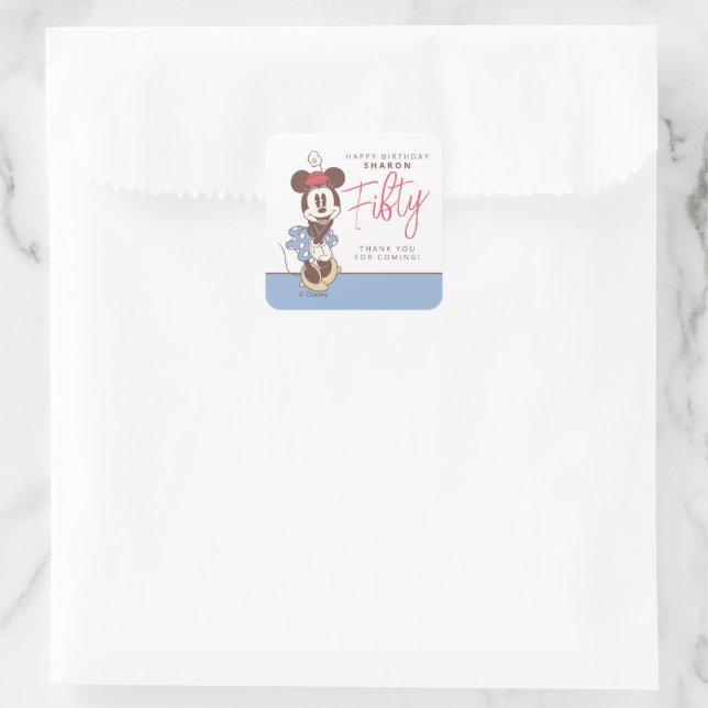 Sticker Carré Minnie Mouse 50e anniversaire (Sac)