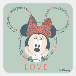 Sticker Carré Minnie Mouse Amour