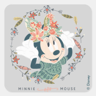 Sticker Carré Minnie Mouse Aventure à la poursuite